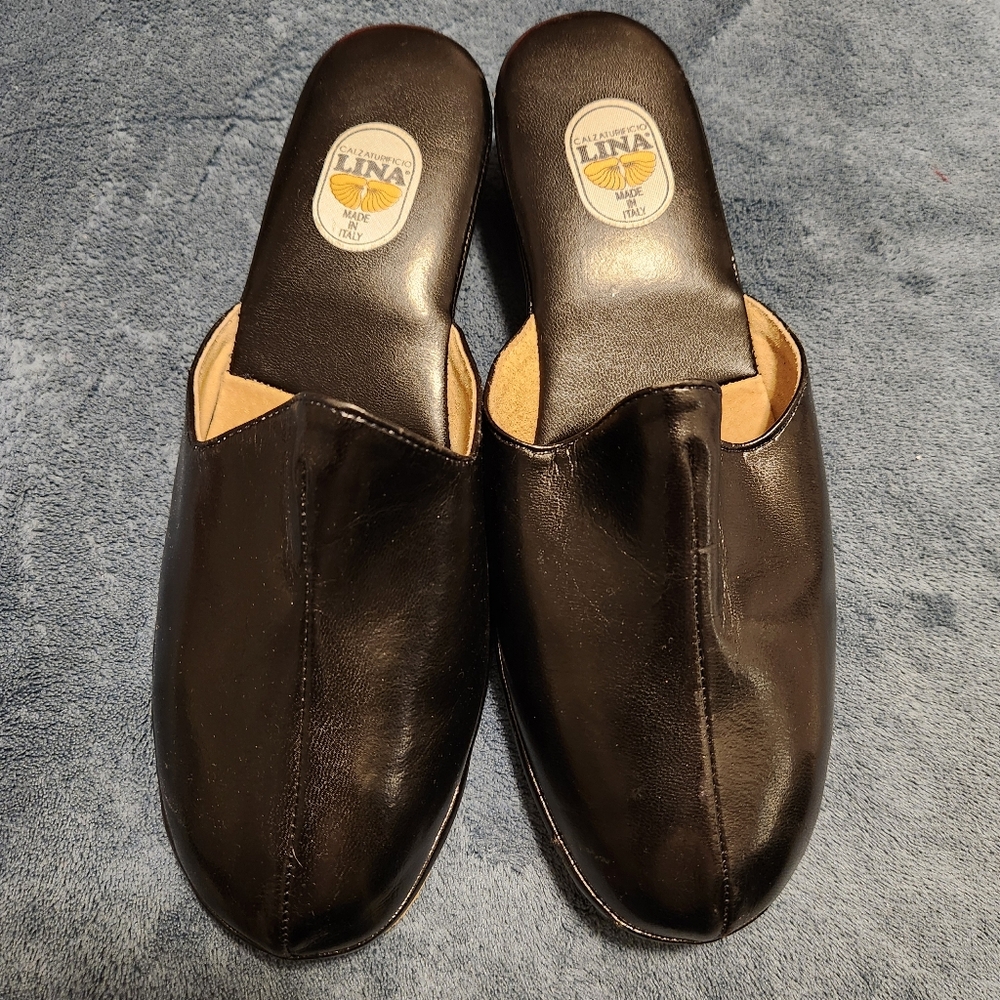 NWOT Vintage Vera Pelle Italian Calf Skin Slippers